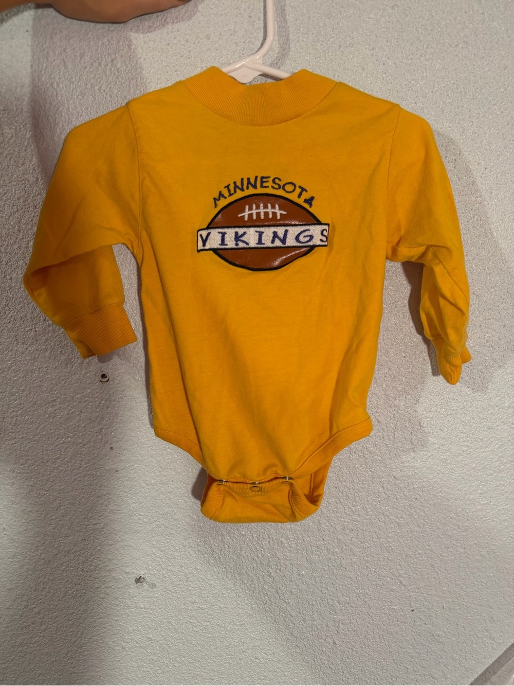 VINTAGE Minnesota Vikings Infant Yellow Long-Sleeve One-Piece Bodysuit
